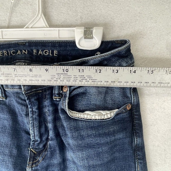 American Eagle Men's Airflex+ Stretch Straight Leg Blue Denim Jeans 28 X 30 - Picture 6 of 11